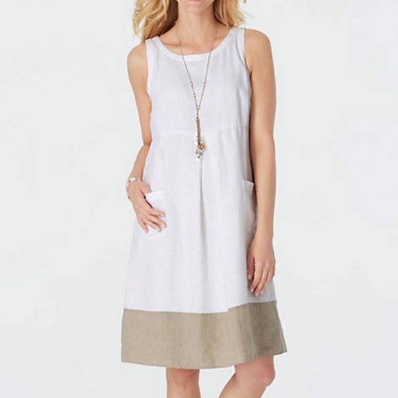 J. Jill - L - Very Pretty Linen Two-Pocket Dress - Picture 5 of 8